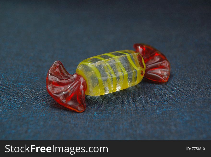 Yellow and red candy from glass