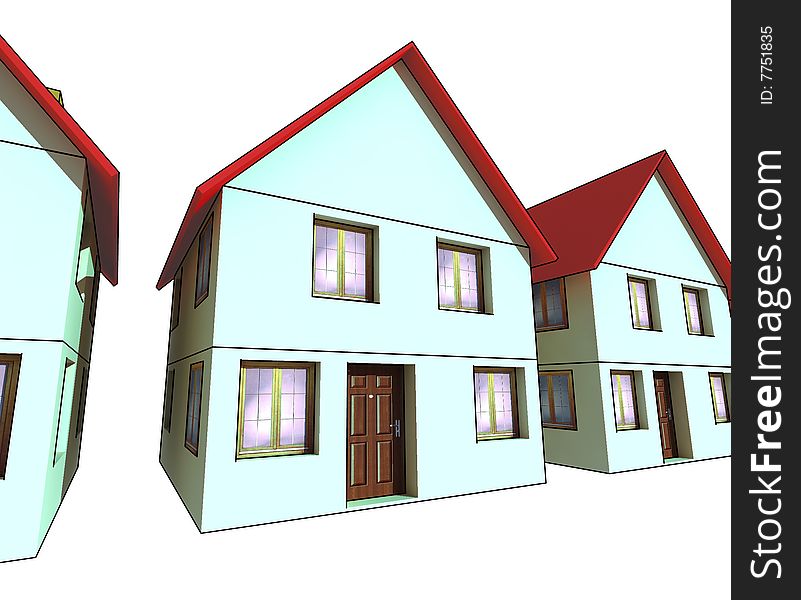 House - 3d render isolated illustration on white. House - 3d render isolated illustration on white