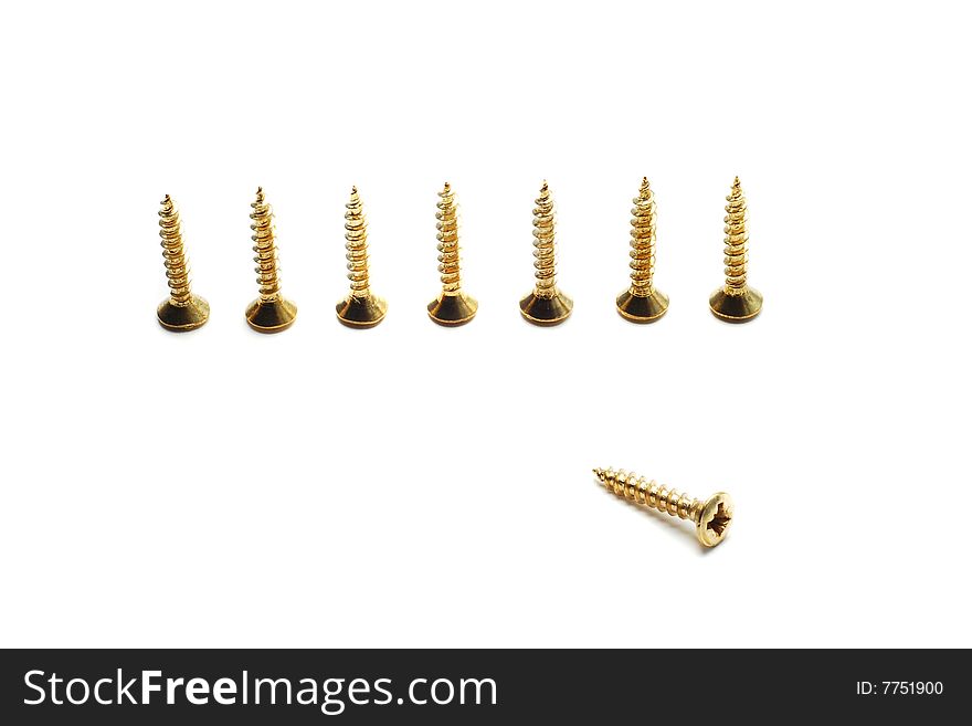 Screws isolated on white background