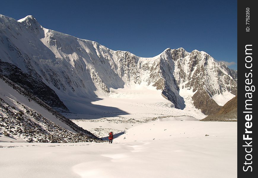 Climber descending from the top.