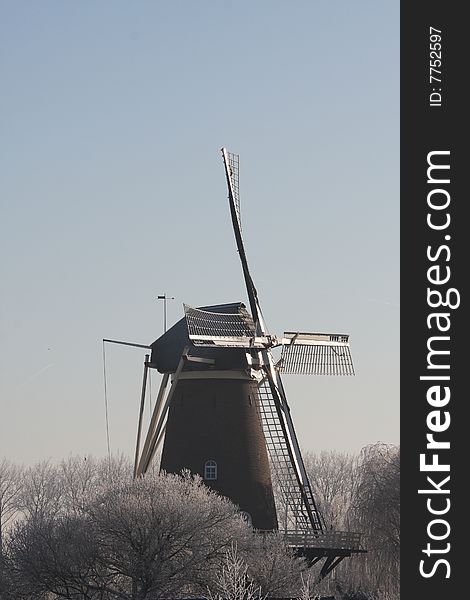 Millin in the winter in the Netherlands