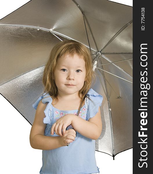 Small pretty girl is posing with umbrella. Small pretty girl is posing with umbrella