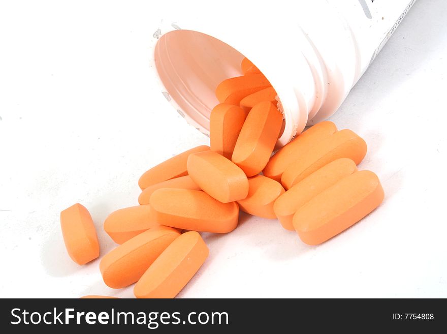 Some pills, capsules in package isolated on white. Bright, and clear.