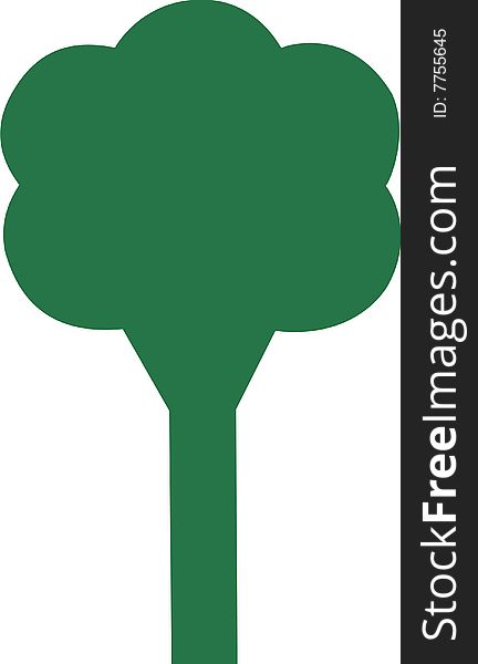 Vector illustration of green environmental tree logo