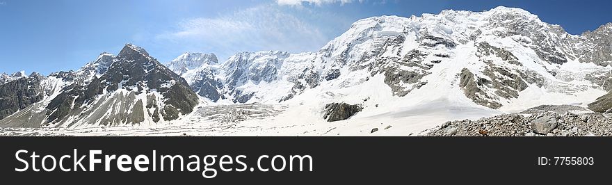 Caucasus mountain, snow top, dombai