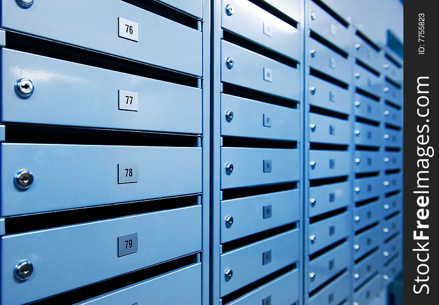 Metal Postboxes (toned In Blue)