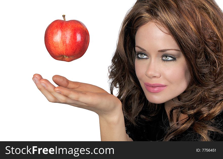 Beautiful Image Of Glamour Model with Apple. Beautiful Image Of Glamour Model with Apple