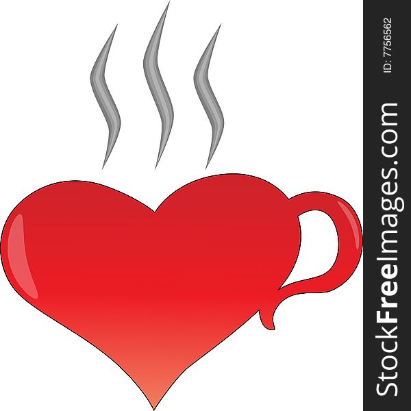 Red cup shaped as a heart (vector available). Red cup shaped as a heart (vector available)