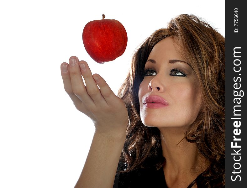 Nice Image Of a Glamour Model With Apple. Nice Image Of a Glamour Model With Apple
