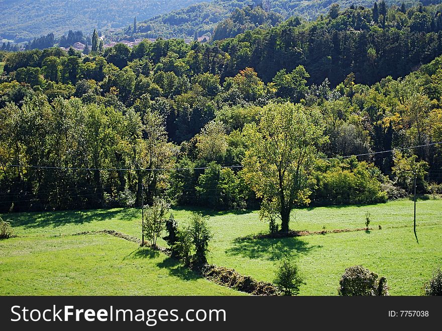 Italian green landscape in autumn season. Italian green landscape in autumn season