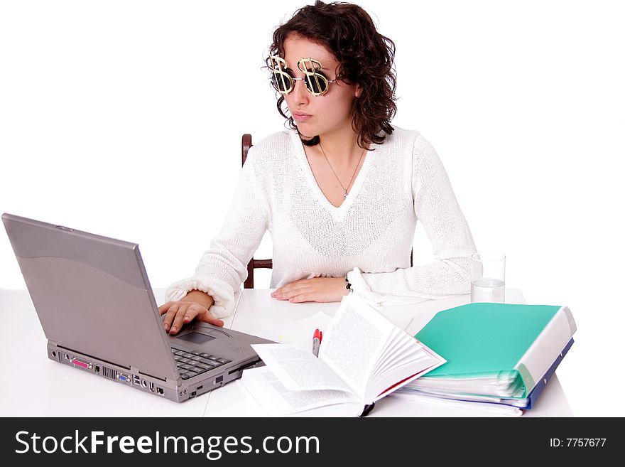 Young woman working at office. Young woman working at office