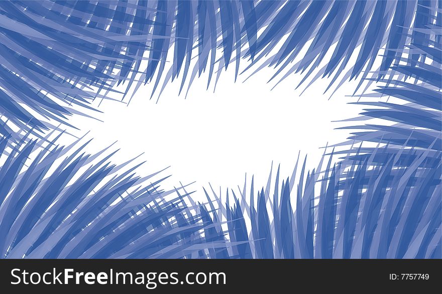 Abstract Drawing of Blue Feather Bushes