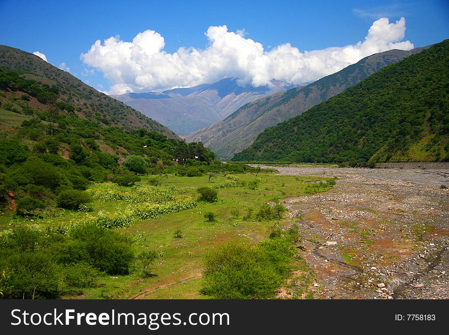 Amazing Argentina landscape in summer day