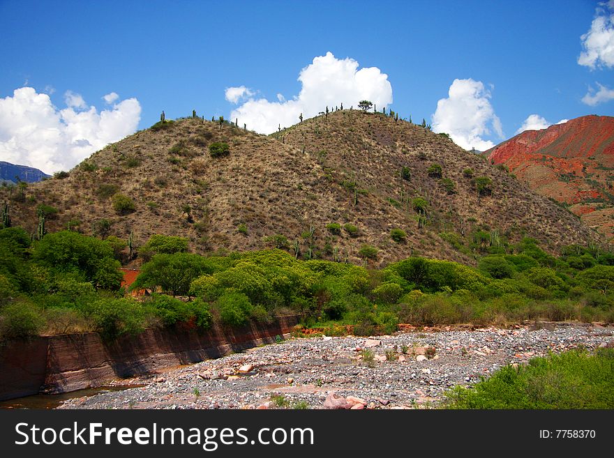 Amazing Argentina summer landscape in the Ands. Amazing Argentina summer landscape in the Ands