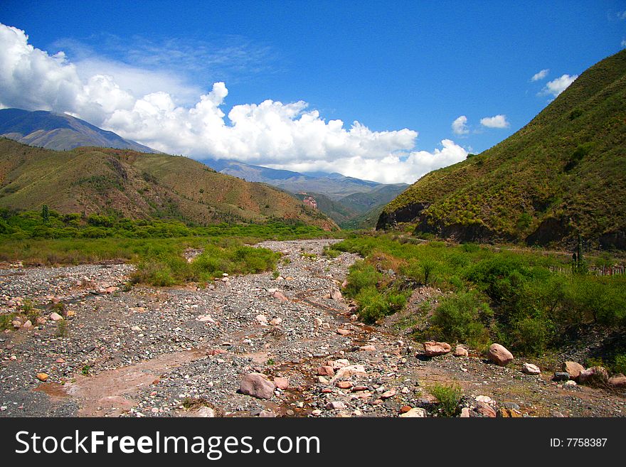 Amazing Argentina summer landscape in the Ands. Amazing Argentina summer landscape in the Ands