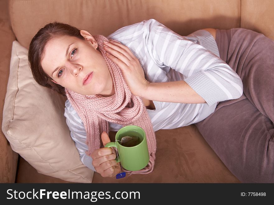 Woman Sick At Home