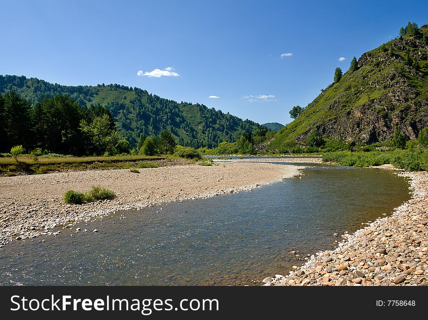 River in the mountains landscape