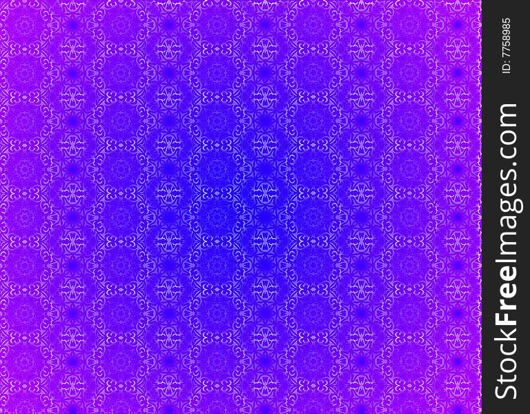 Blue and violet wallpaper with ornament design