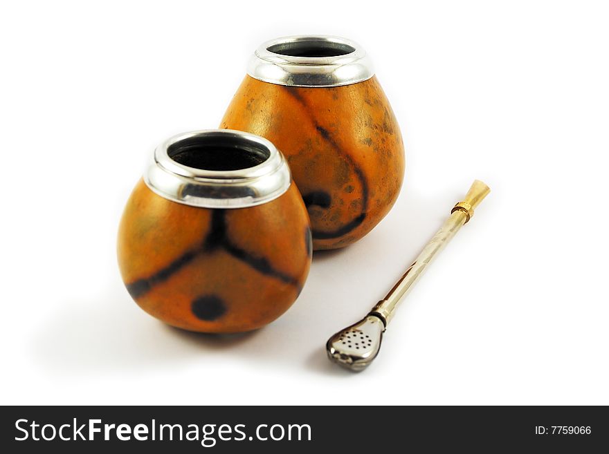 Two yerba mate gourds