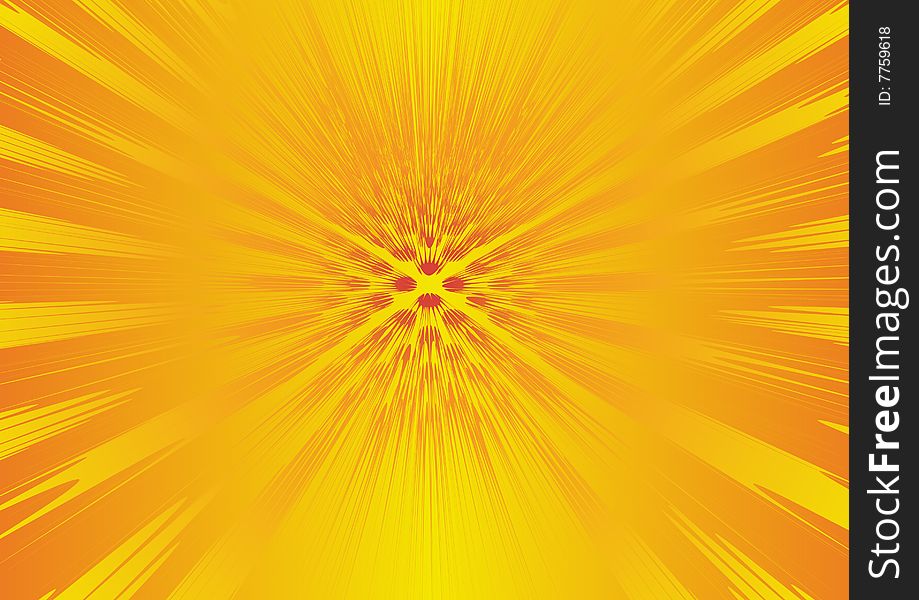 Abstract background with orange and yellow rays