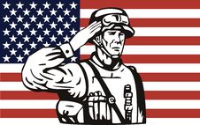 American Soldier Saluting Flag Royalty Free Stock Images American Soldier Saluting Flag Royalty Free Stock Images