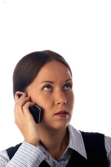 Business Woman With A Phone Royalty Free Stock Image Business Woman With A Phone Royalty Free Stock Image