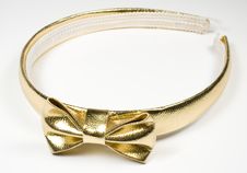 Rim For Hair With Golden Knot-butterfly Royalty Free Stock Image