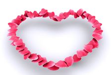 Pink Rose Petal Heart Royalty Free Stock Photography Pink Rose Petal Heart Royalty Free Stock Photography