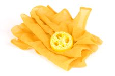 Yellow Sponge And Yellow Soap Royalty Free Stock Photography Yellow Sponge And Yellow Soap Royalty Free Stock Photography