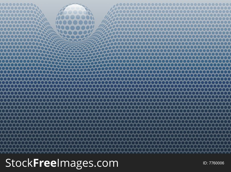 Blue abstract composition with ball and dots. Blue abstract composition with ball and dots.