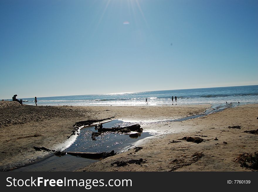 Corona Del Mar Beach in the afternoon. Corona Del Mar Beach in the afternoon