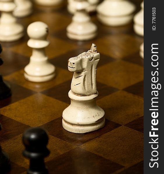 Worn Knight On A Chess Board