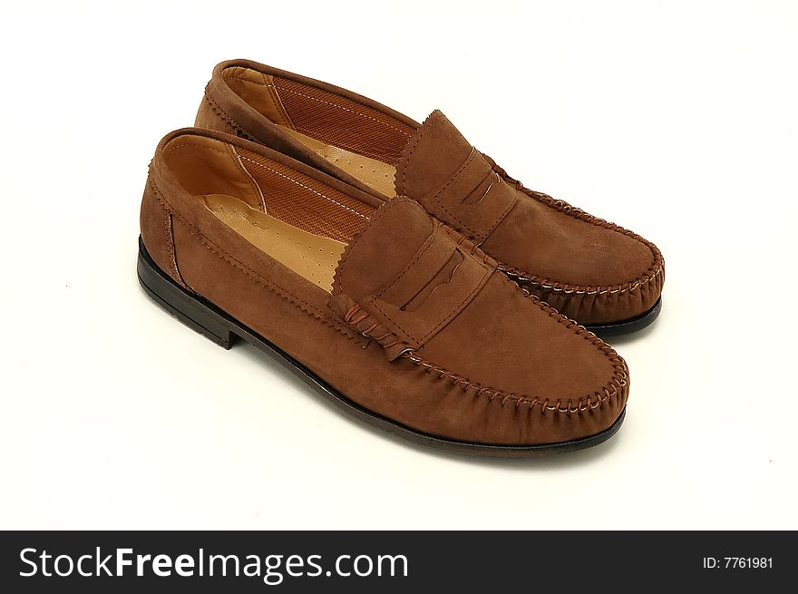 Brown shoes isolated at white