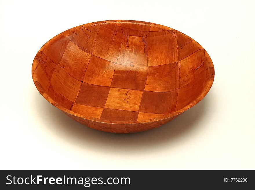 Wood plate isolated at white