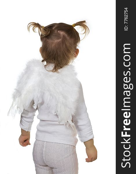 Stock photo: an image of a  little angel with white wings
