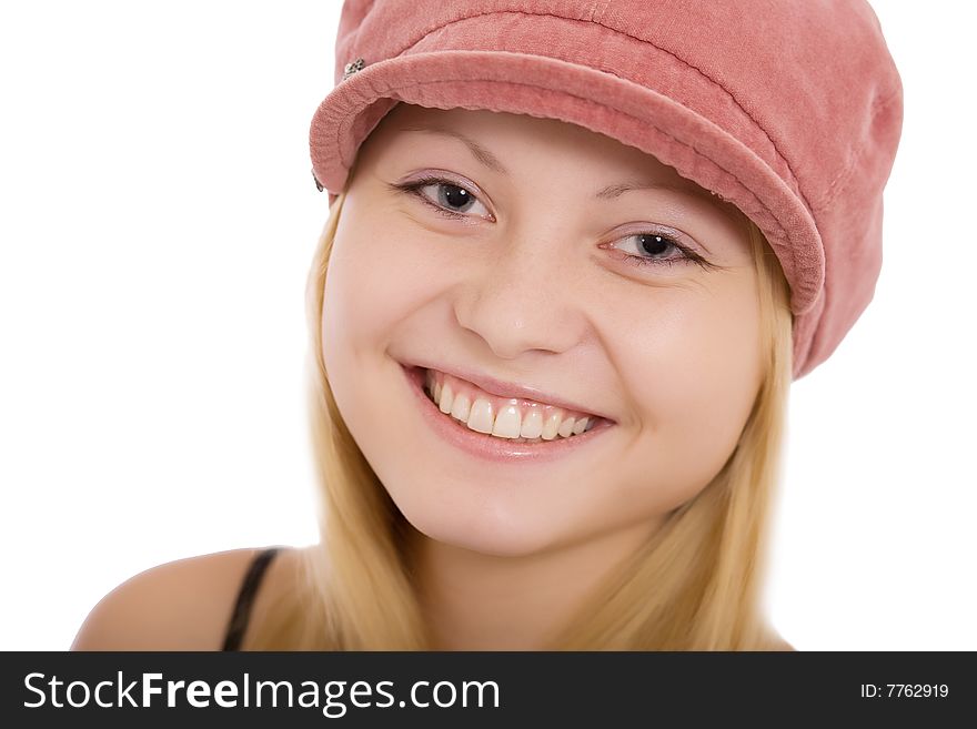 Portrait of the beautiful young girl on a white background. Portrait of the beautiful young girl on a white background