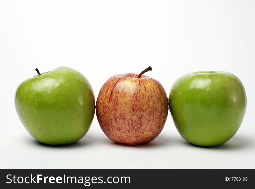 Red And Green Apples Isolated On White