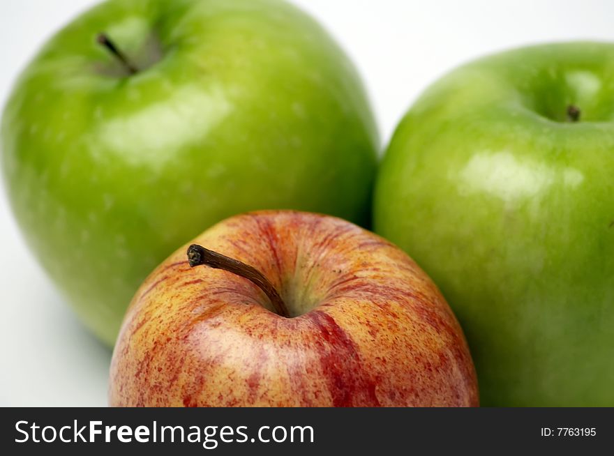 Red And Green Apples Isolated On White