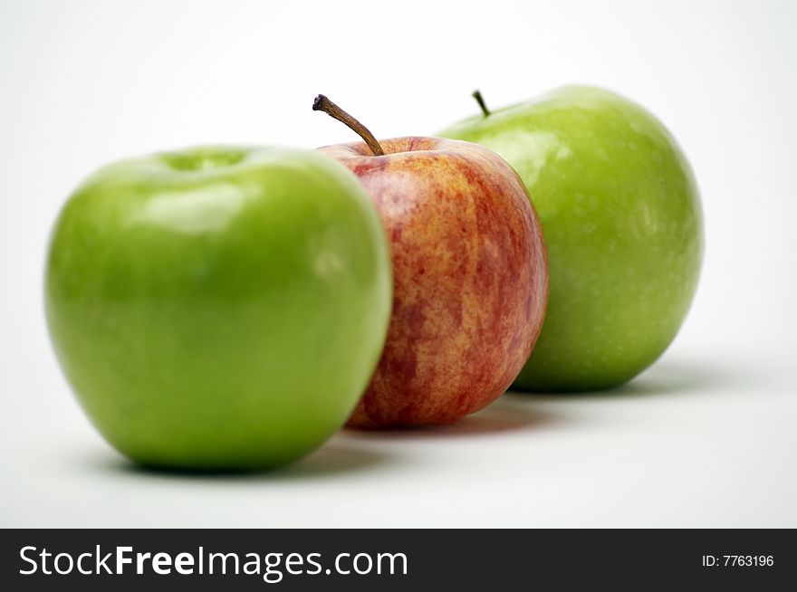 Red And Green Apples Isolated On White