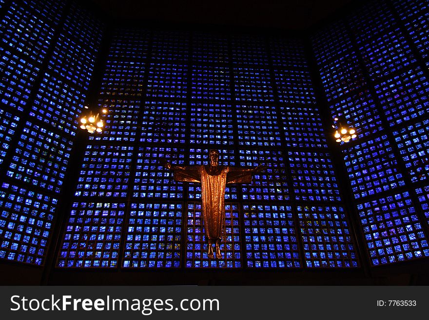 Inside the Memorial church in Berlin