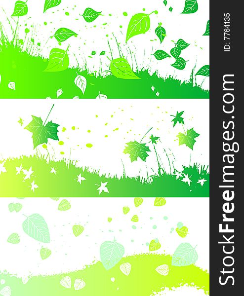 Spring horizontal banners 2d vector