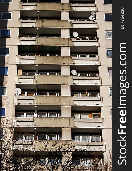 Big apartment houses, seen in Kassel Brückenhof, Germany