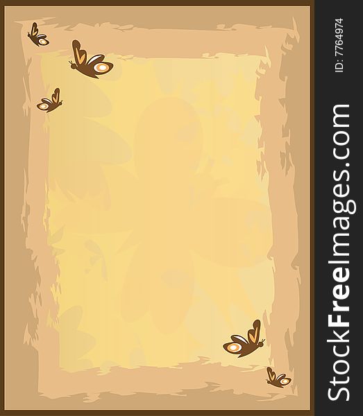 Photo or picture frame with butterflies in soft autumn colors. Photo or picture frame with butterflies in soft autumn colors