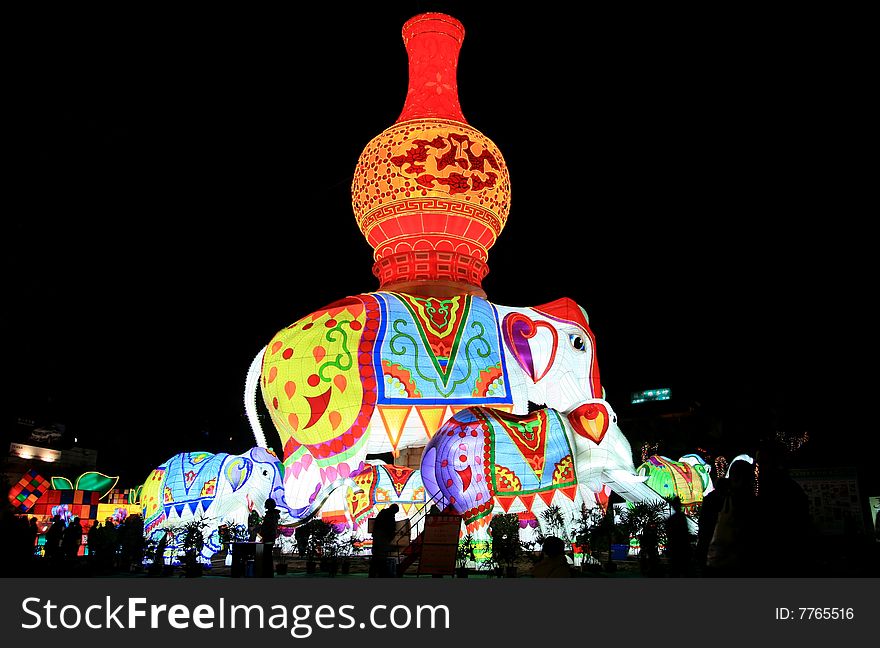 Elephant lamp in zigong city of sichuan