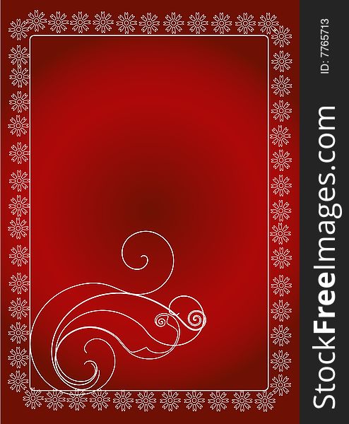 A abstract background illustrated with a frame which has white inside red.