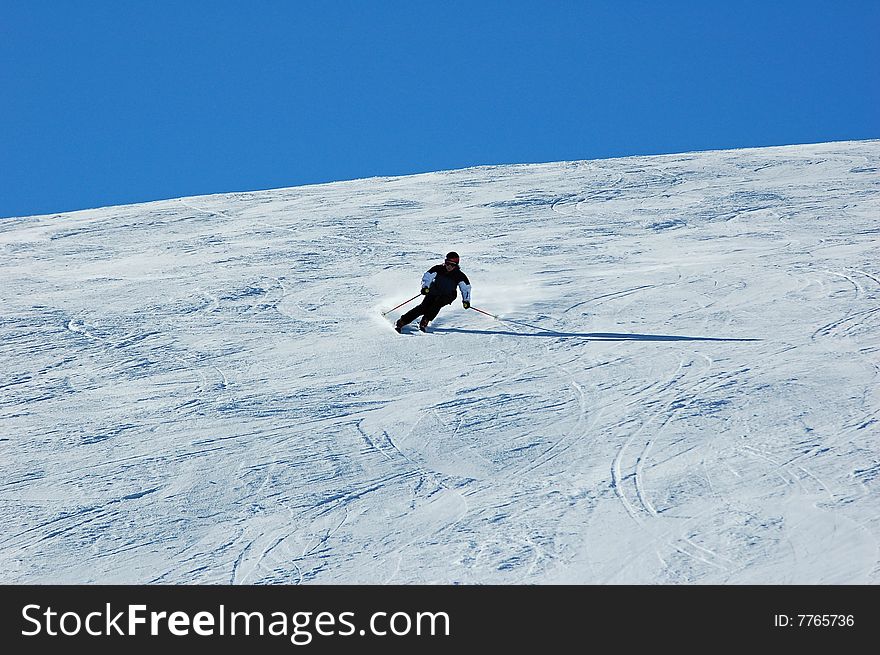 Skier in the Switzerland alps - Davos. Skier in the Switzerland alps - Davos