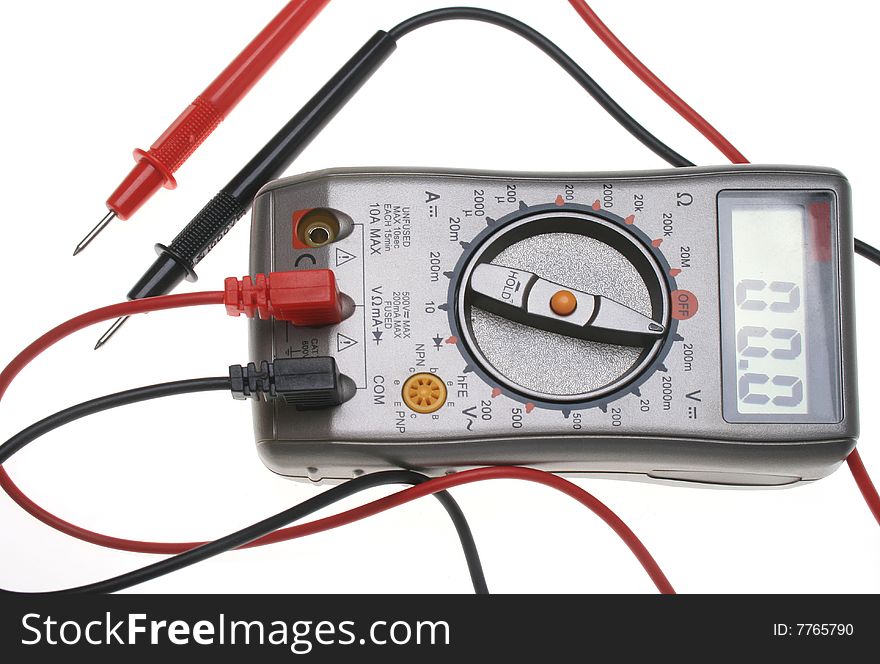 Digital multimeter, isolated on a white background