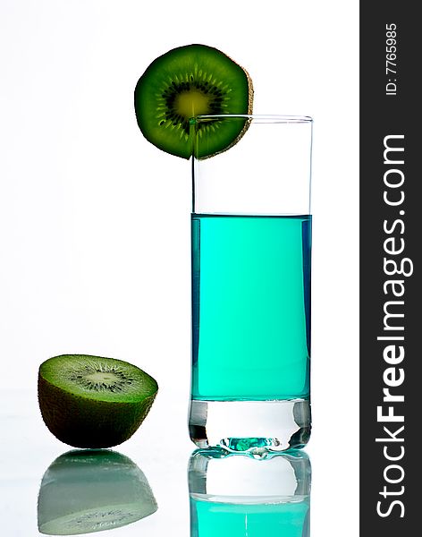 Cocktail and juice isolated on white