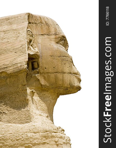 Isolated profile of Sphinx of Giza