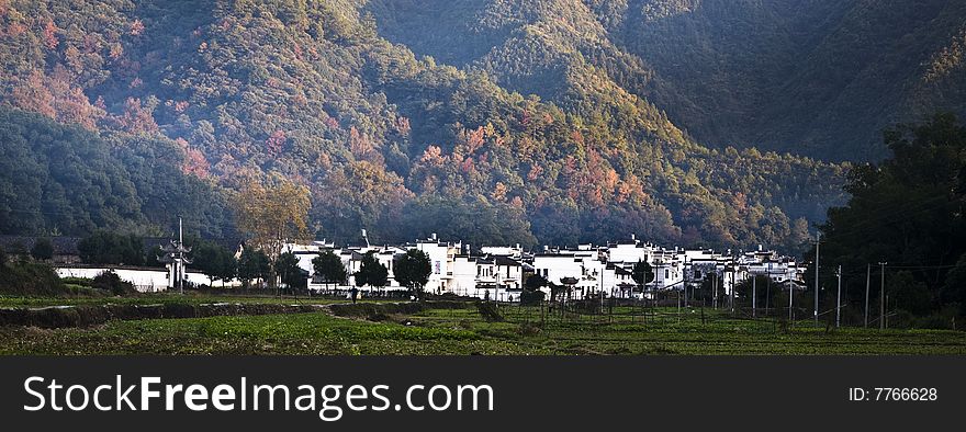 Village in autumn in the south of china